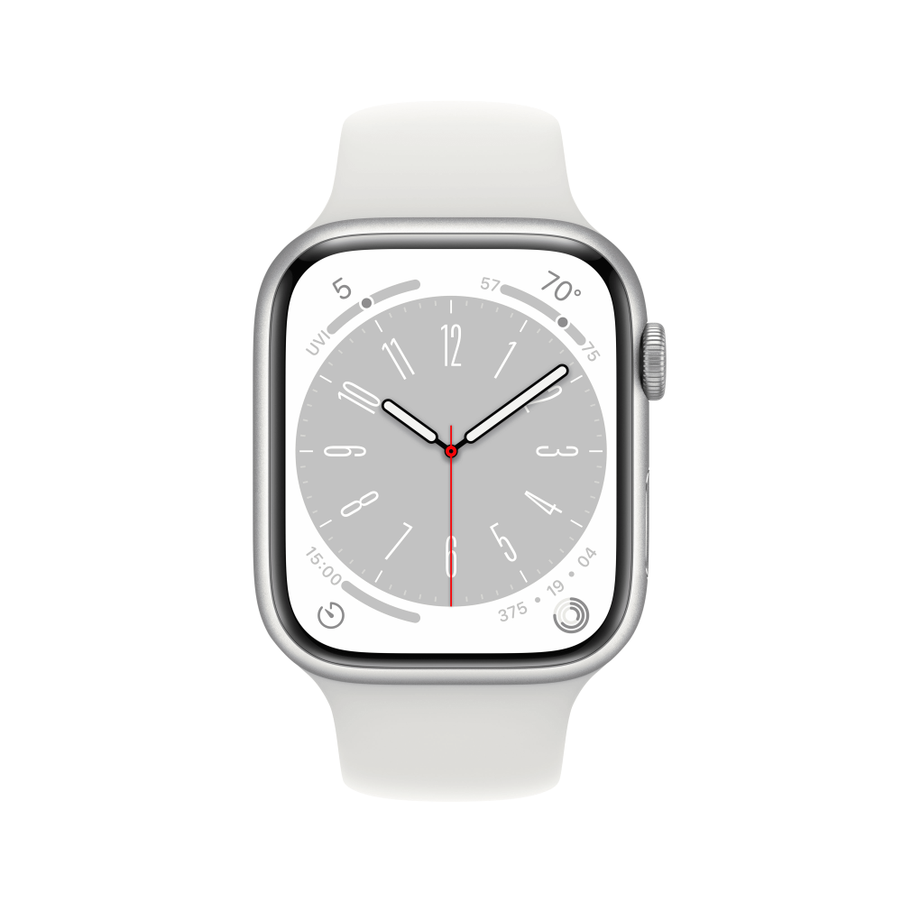 Apple Watch Series GPS 45mm Silver Aluminium Case with White