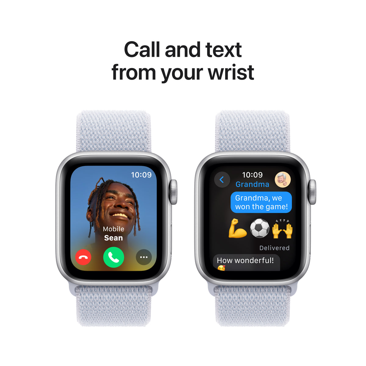 Apple Watch SE GPS 40mm Silver Aluminium Case with Blue Cloud Sport Loop