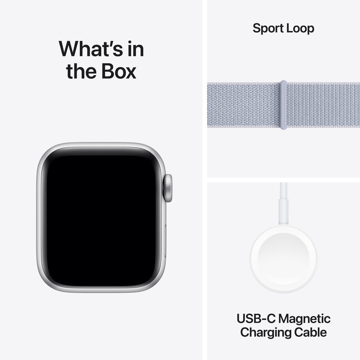 Apple Watch SE GPS 40mm Silver Aluminium Case with Blue Cloud Sport Loop