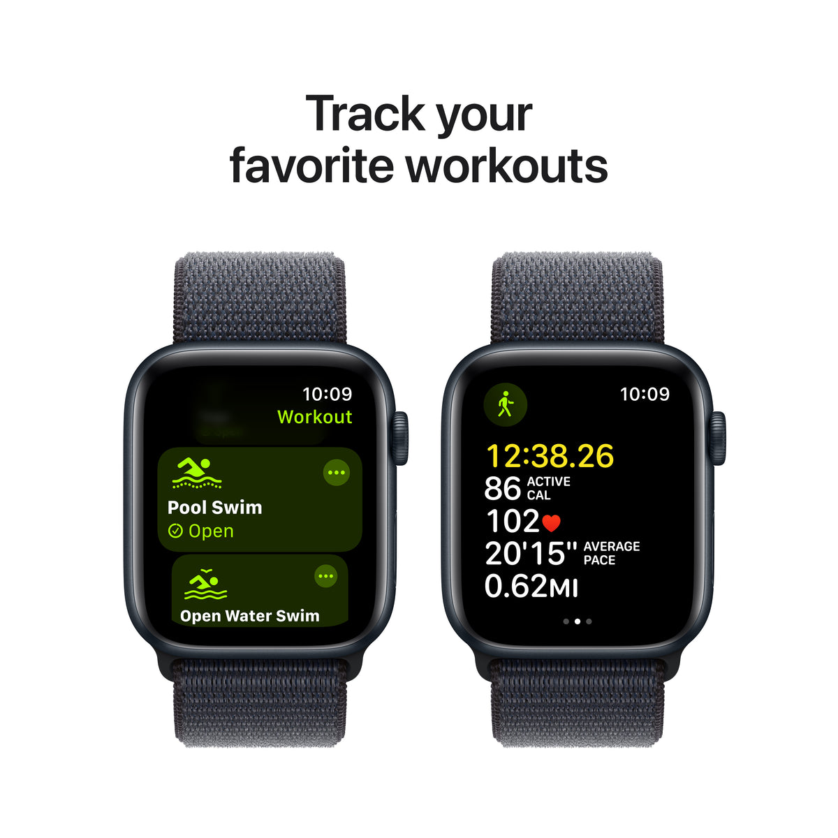 Apple Watch SE GPS 44mm Midnight Aluminium case Ink Sport