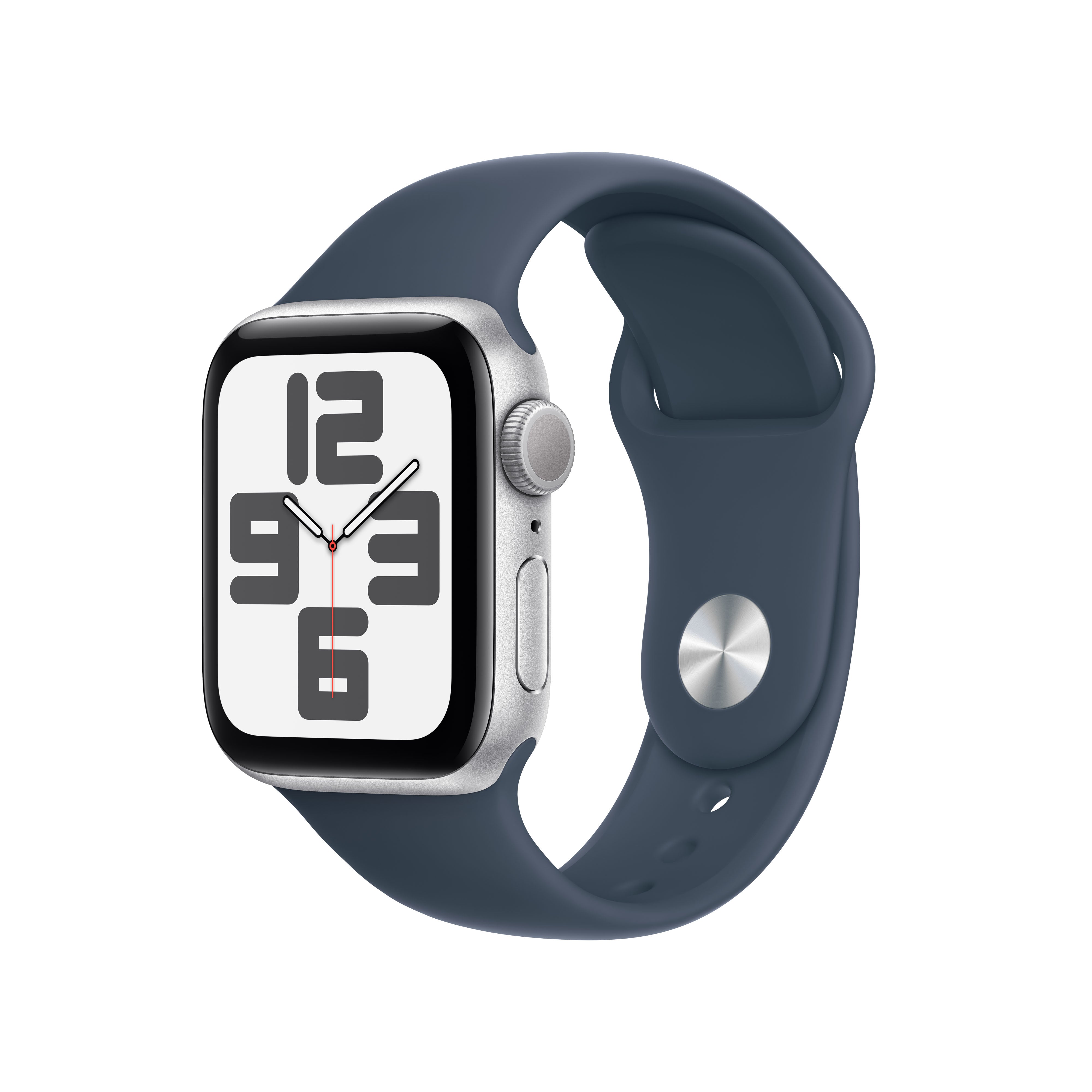 Apple Watch SE 40mm Silver Aluminium Case With Storm Blue Sport Band M