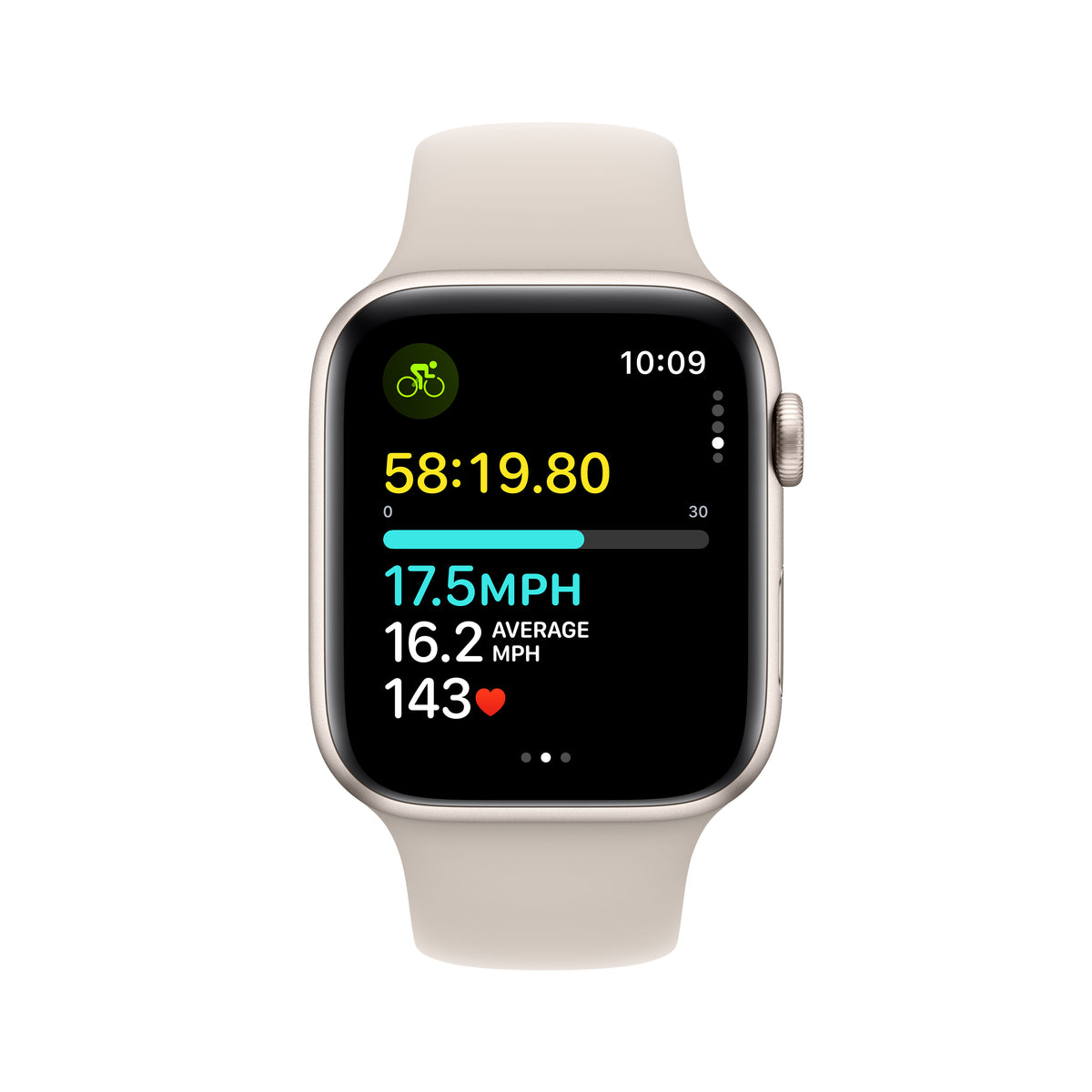 Apple Watch SE 40mm Starlight Aluminium Case With Starlight Sport Band M/L - GPS