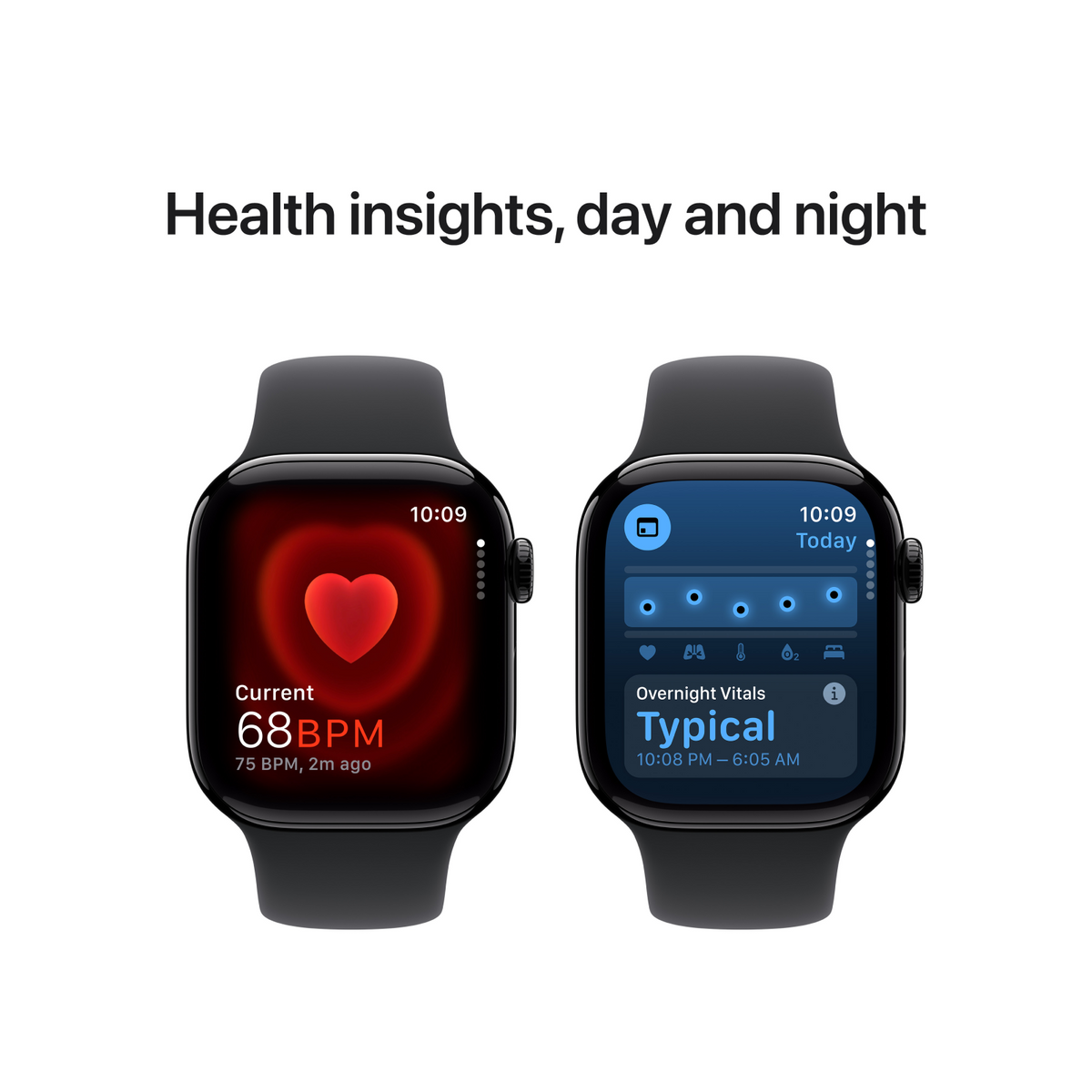 Apple Watch Series 10 GPS 42mm Jet Black Aluminium Case with Black Sport Band - M/L