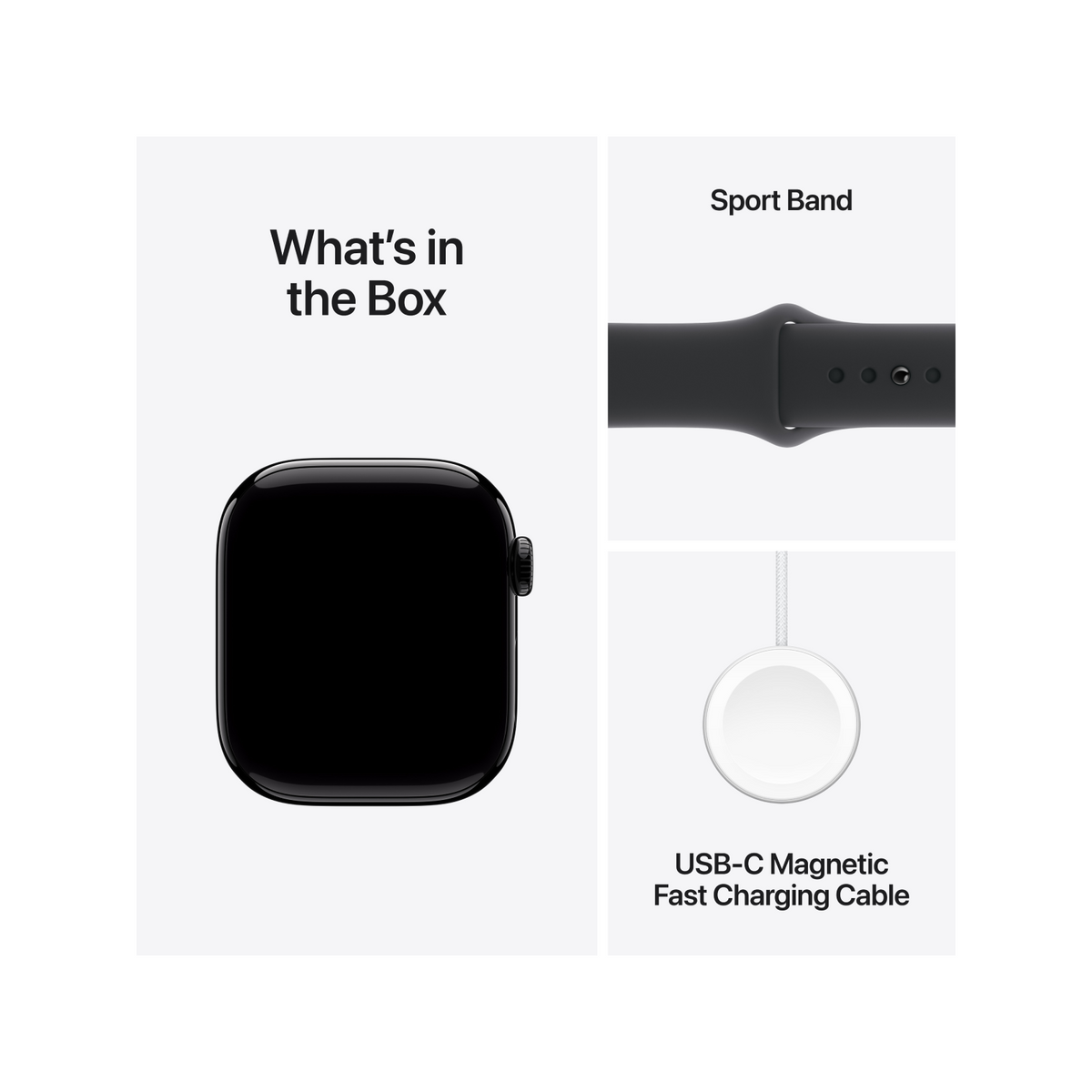 Apple Watch Series 10 GPS 42mm Jet Black Aluminium Case with Black Sport Band - M/L