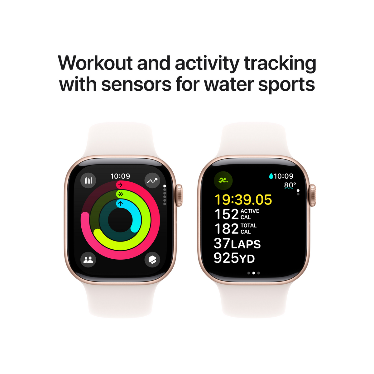 Apple Watch Series 10 GPS 42mm Rose Gold Aluminium Case with Light Blush Sport Band - S/M