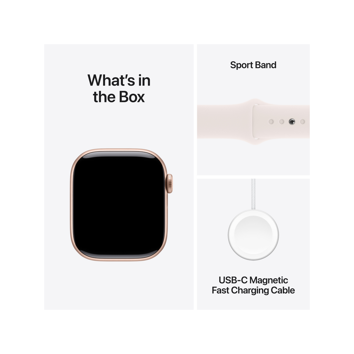 Apple Watch Series 10 GPS 42mm Rose Gold Aluminium Case with Light Blush Sport Band - S/M