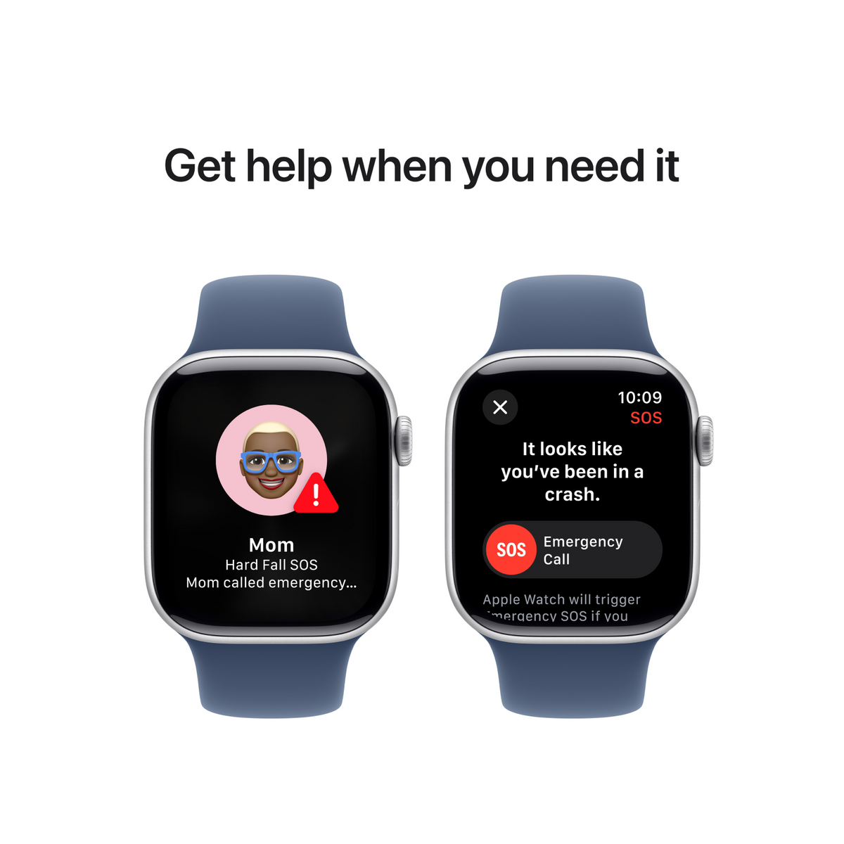 Apple Watch Series 10 GPS 42mm Silver Aluminium Case with Denim Sport Band - S/M