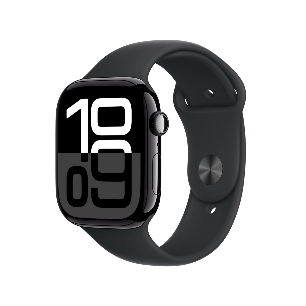 Apple Watch Series 10 GPS 46mm Jet Black Aluminium Case with Black Sport Band - M/L