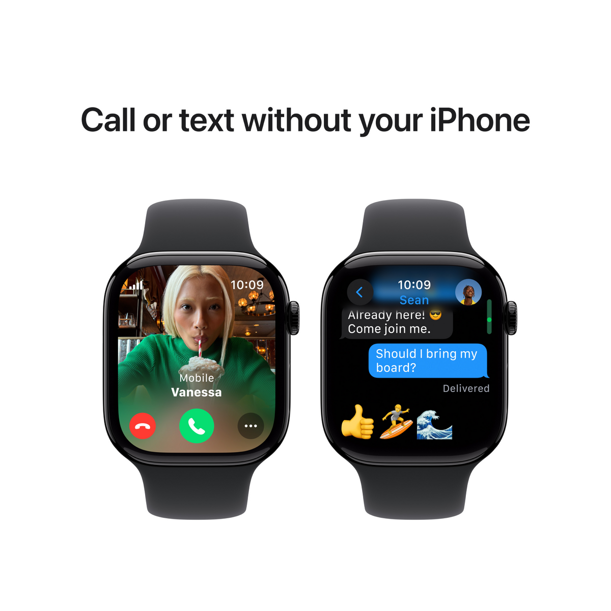 Apple Watch Series 10 GPS 46mm Jet Black Aluminium Case with Black Sport Band - M/L