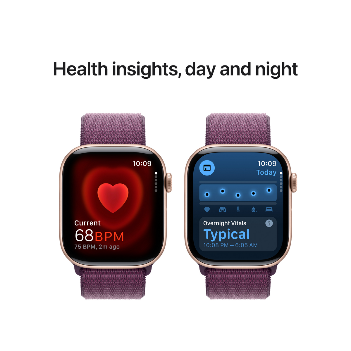 Apple Watch Series 10 GPS 46mm Rose Gold Aluminium Case with Plum Sport Loop iStore Botswana Online