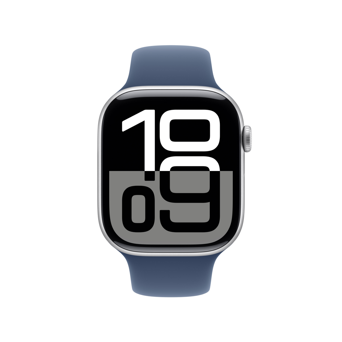 Apple Watch Series 10 GPS 46mm Silver Aluminium Case with Denim Sport Band - S/M