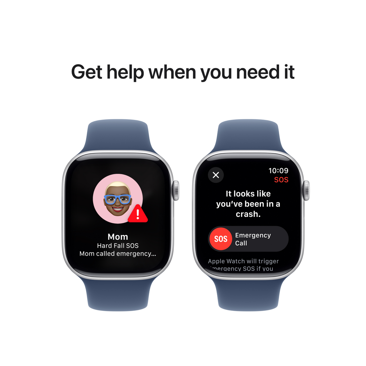 Apple Watch Series 10 GPS 46mm Silver Aluminium Case with Denim Sport Band - S/M