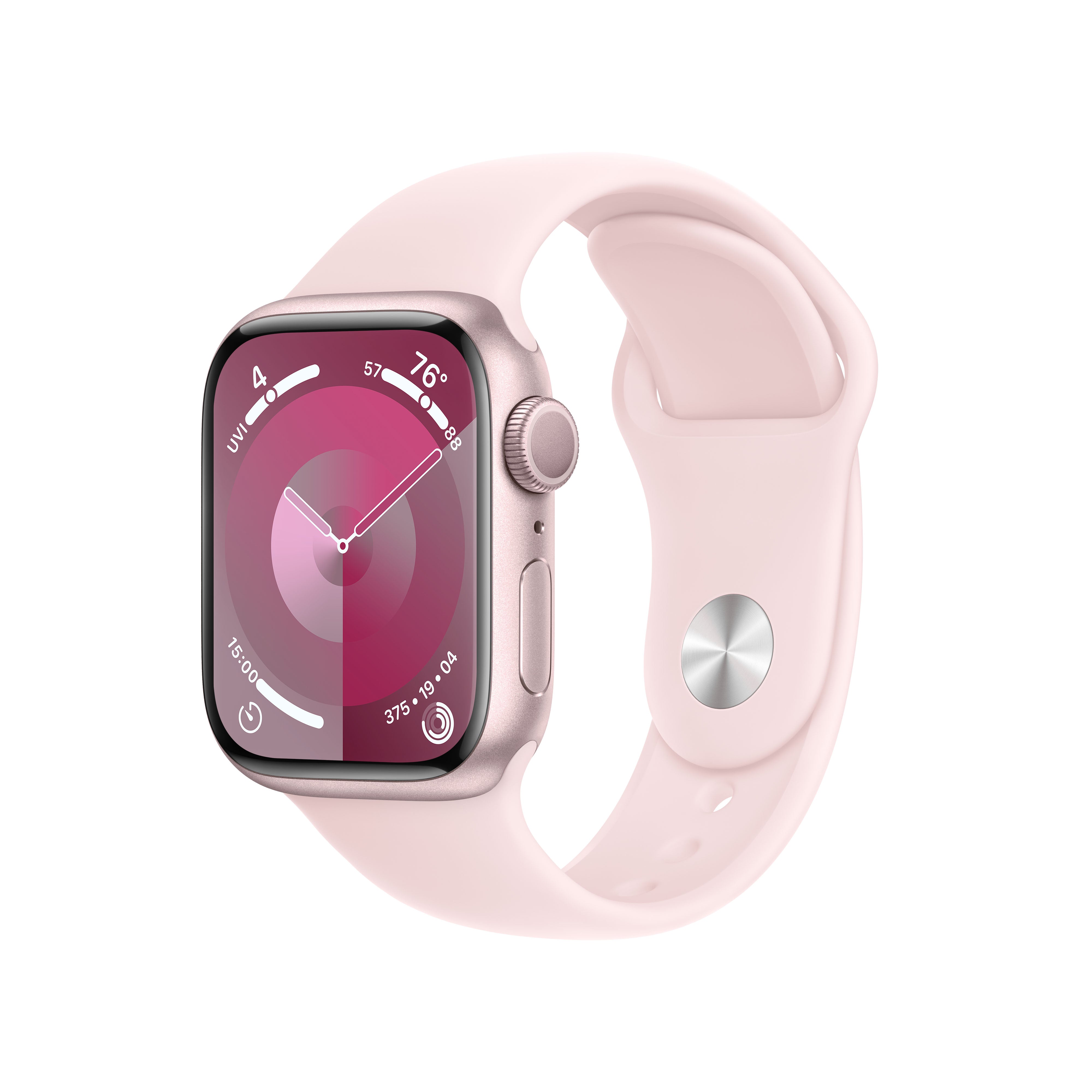 Apple Watch Series 9 GPS 41mm Pink Aluminium Case with Light Pink Sport Band M L iStore Botswana Online