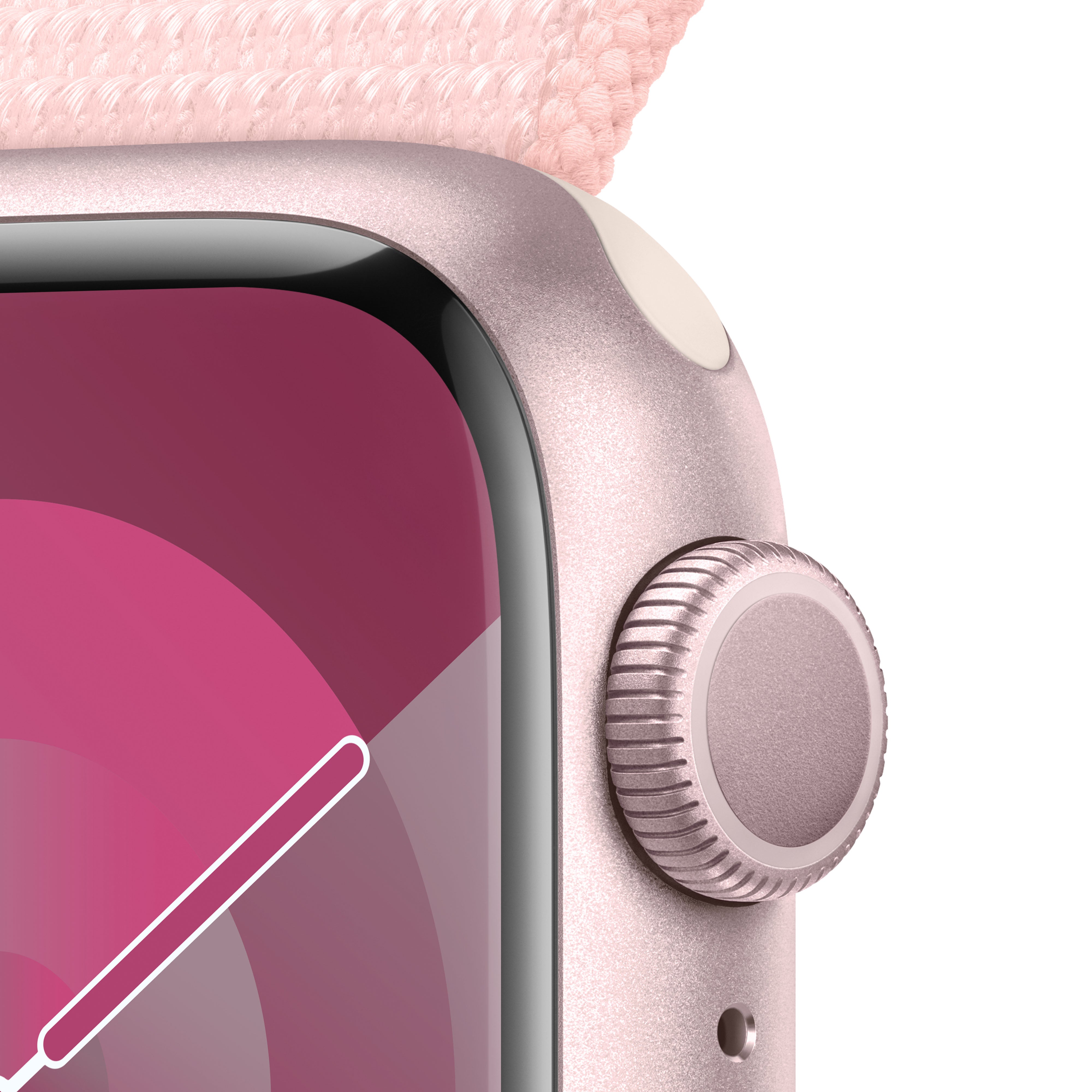 Apple Watch Series 9 GPS 41mm Pink Aluminium Case with Light Pink Sport Loop iStore Botswana Online