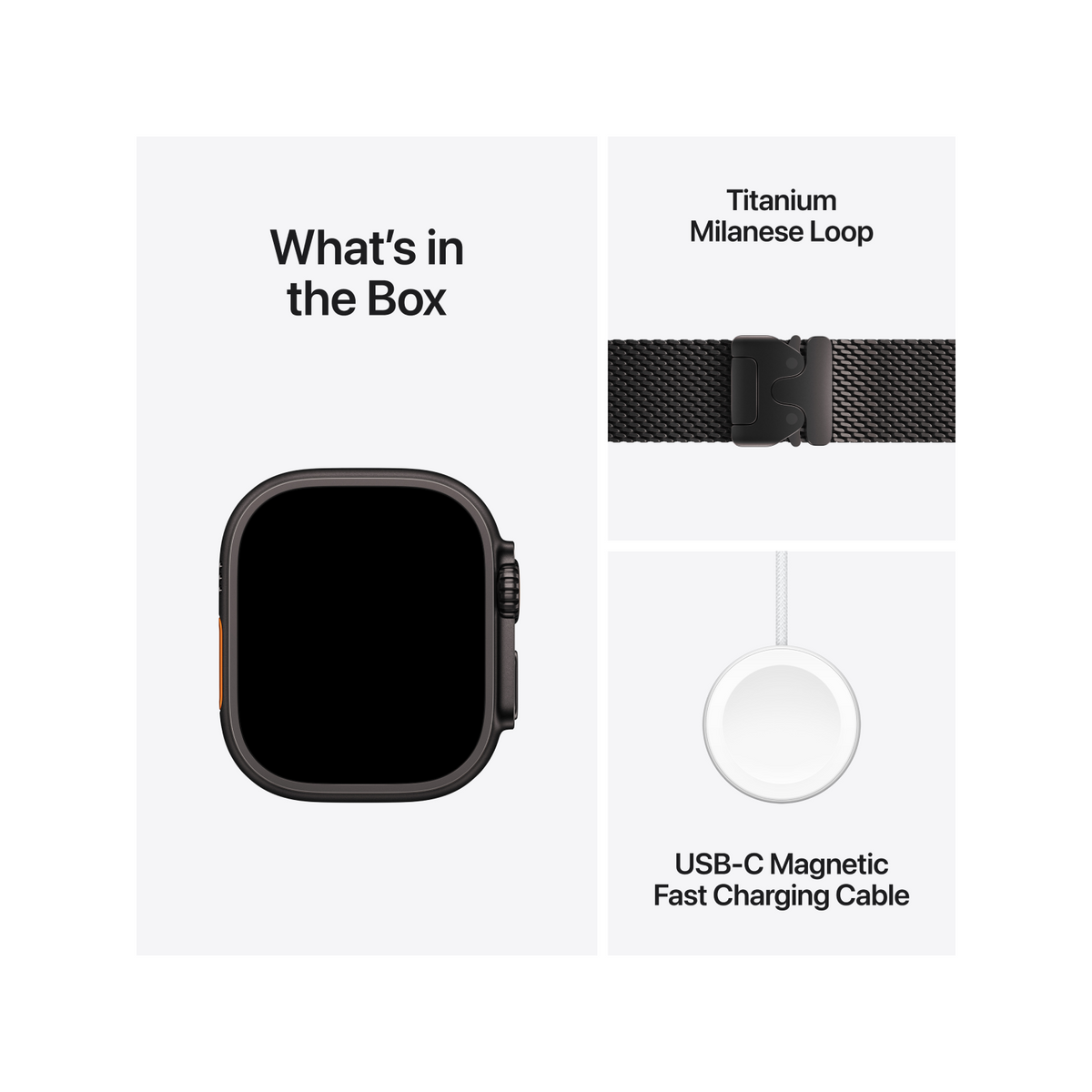 Apple Watch Ultra 2 GPS + Cellular 49mm Black Titanium Case with Black Titanium Milanese Loop - L