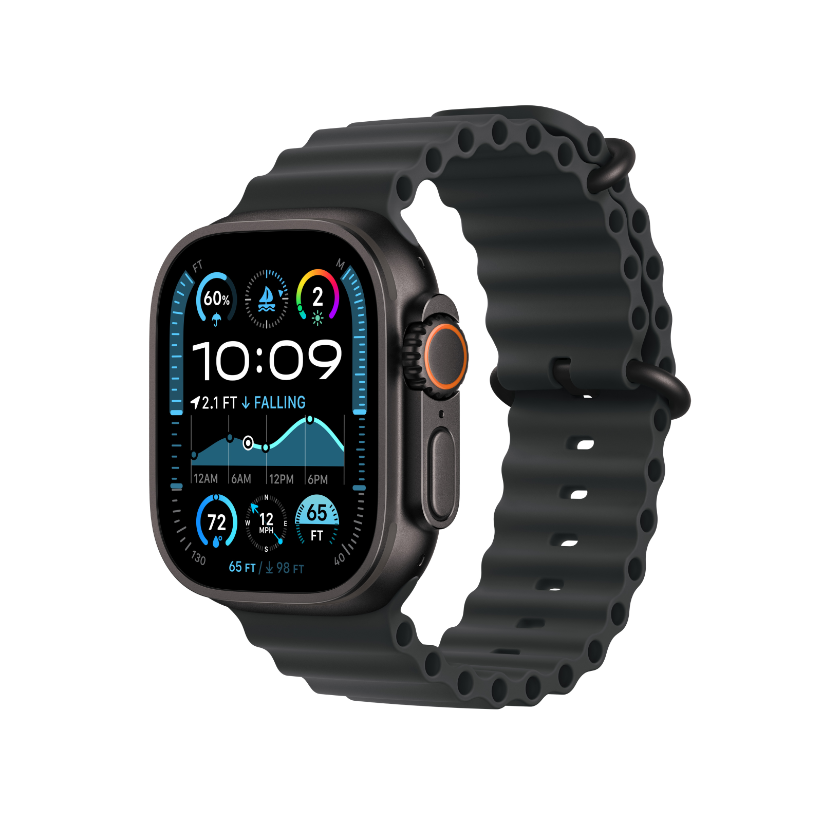 Apple Watch Ultra 2 GPS + Cellular 49mm Black Titanium Case with Black