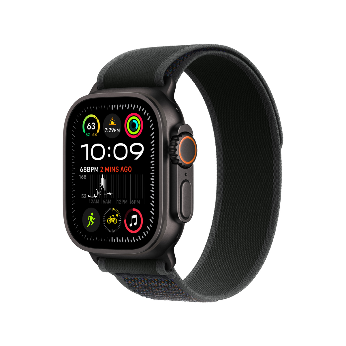 Apple Watch Ultra 2 GPS + Cellular 49mm Black Titanium Case with Black Trail Loop - M/L
