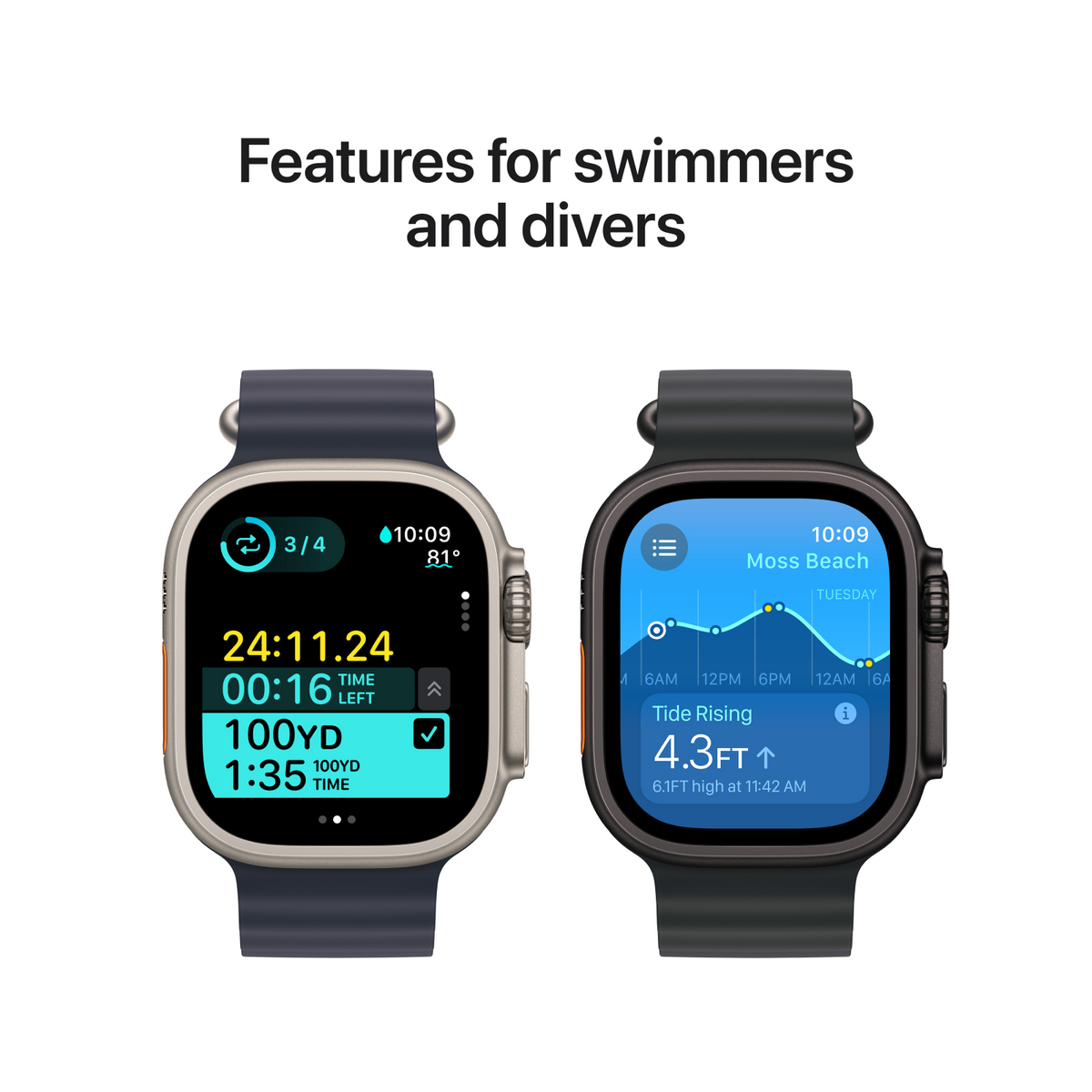 Apple Watch Ultra 2 GPS + Cellular 49mm Black Titanium Case with Black Trail Loop - M/L