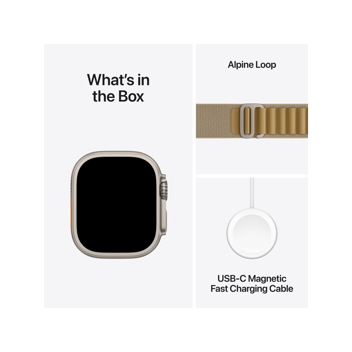 Apple Watch Ultra 2 GPS + Cellular 49mm Natural Titanium Case with Tan Alpine Loop - Small