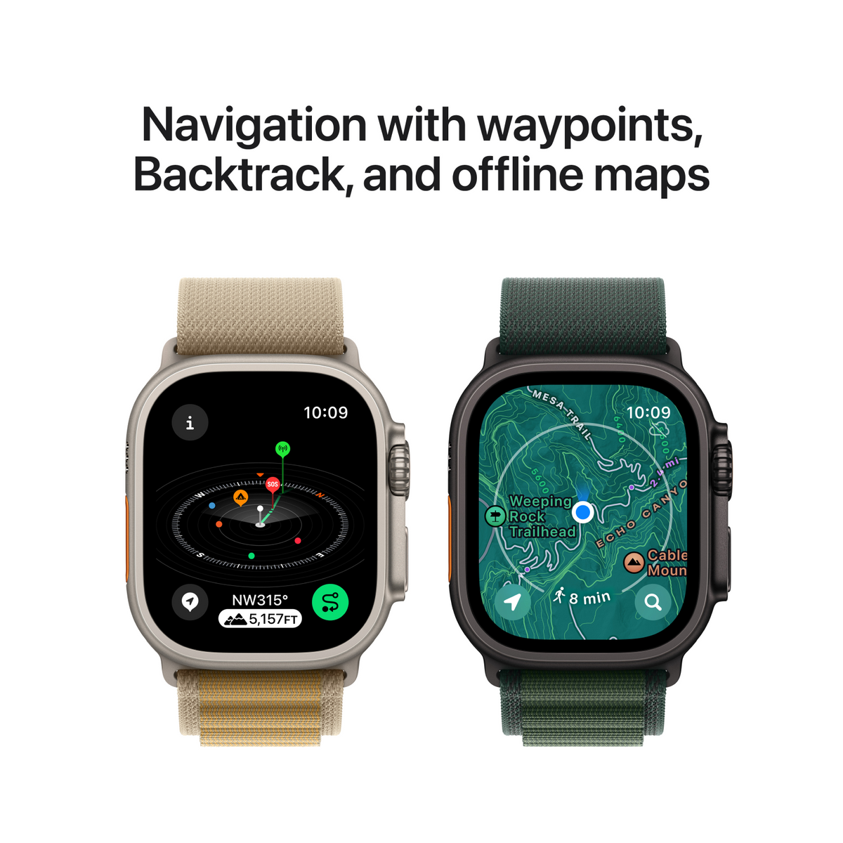 Apple Watch Ultra 2 GPS + Cellular 49mm Natural Titanium Case with Natural Titanium Milanese Loop - L