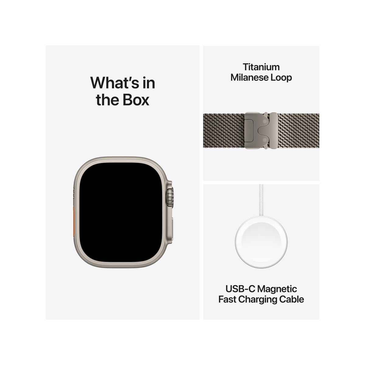 Apple Watch Ultra 2 GPS + Cellular 49mm Natural Titanium Case with Natural Titanium Milanese Loop - L