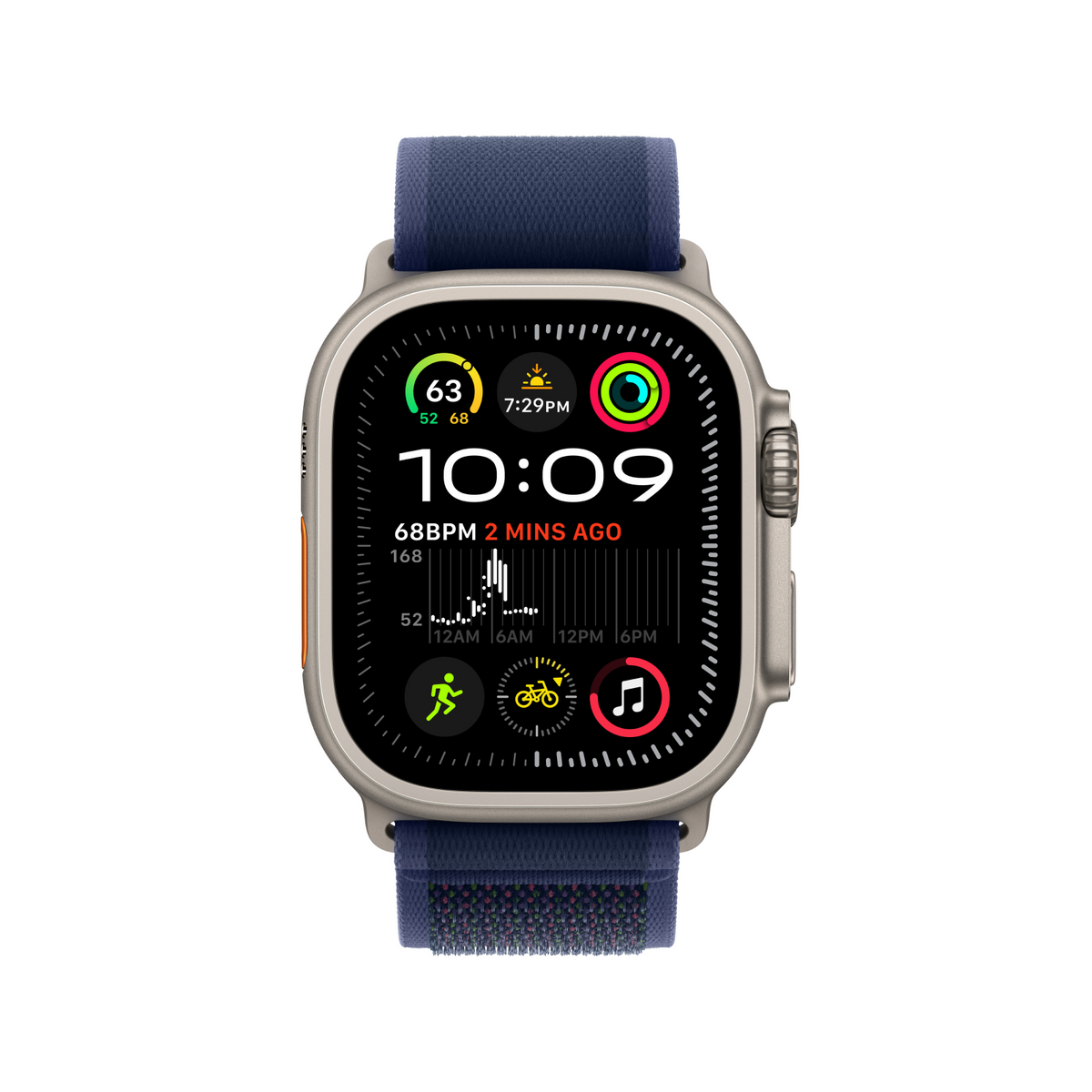 Apple Watch Ultra 2 GPS + Cellular 49mm Natural Titanium Case with Blue Trail Loop - S/M