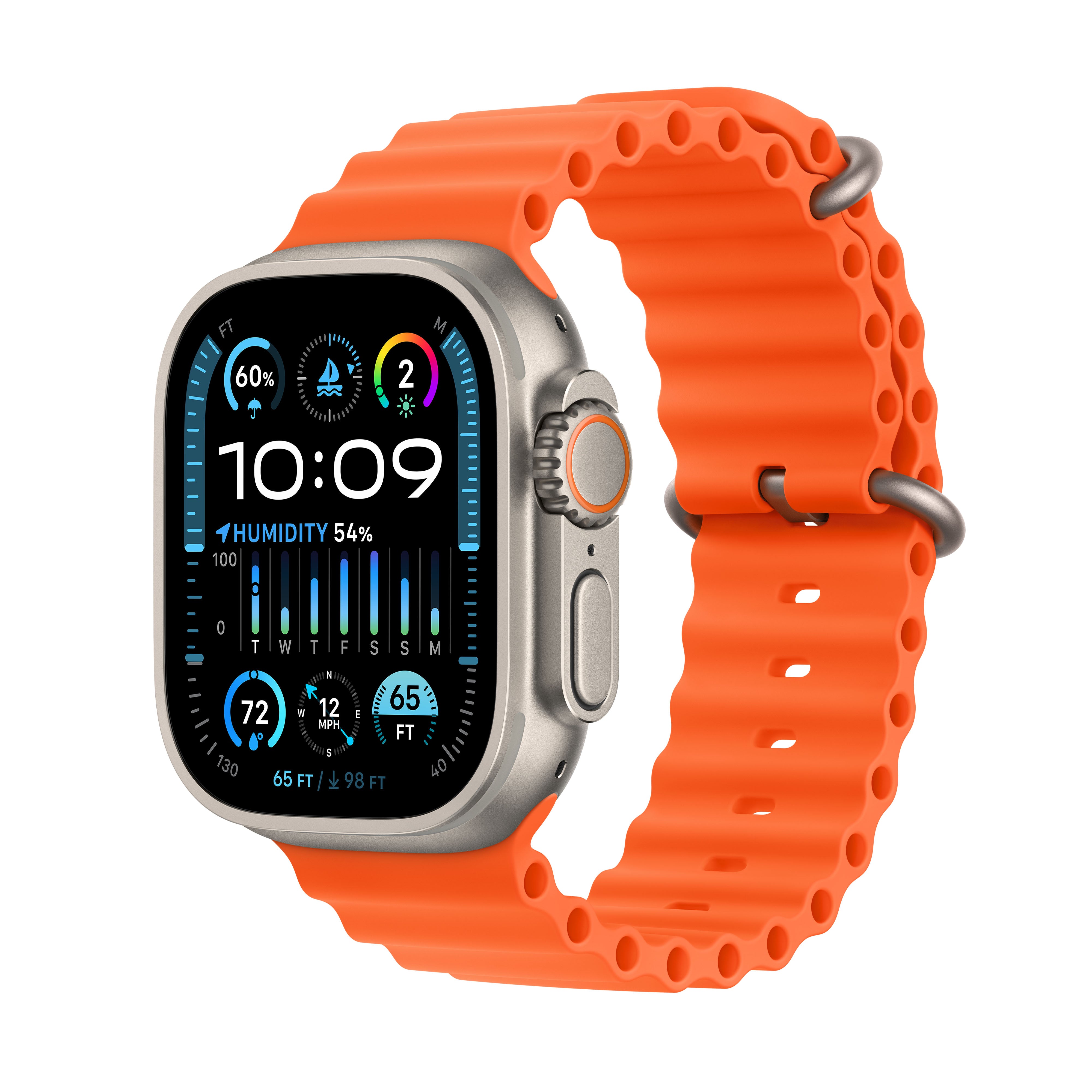 Apple Watch Ultra 2 GPS + Cellular, 49mm Titanium Case with Orange 