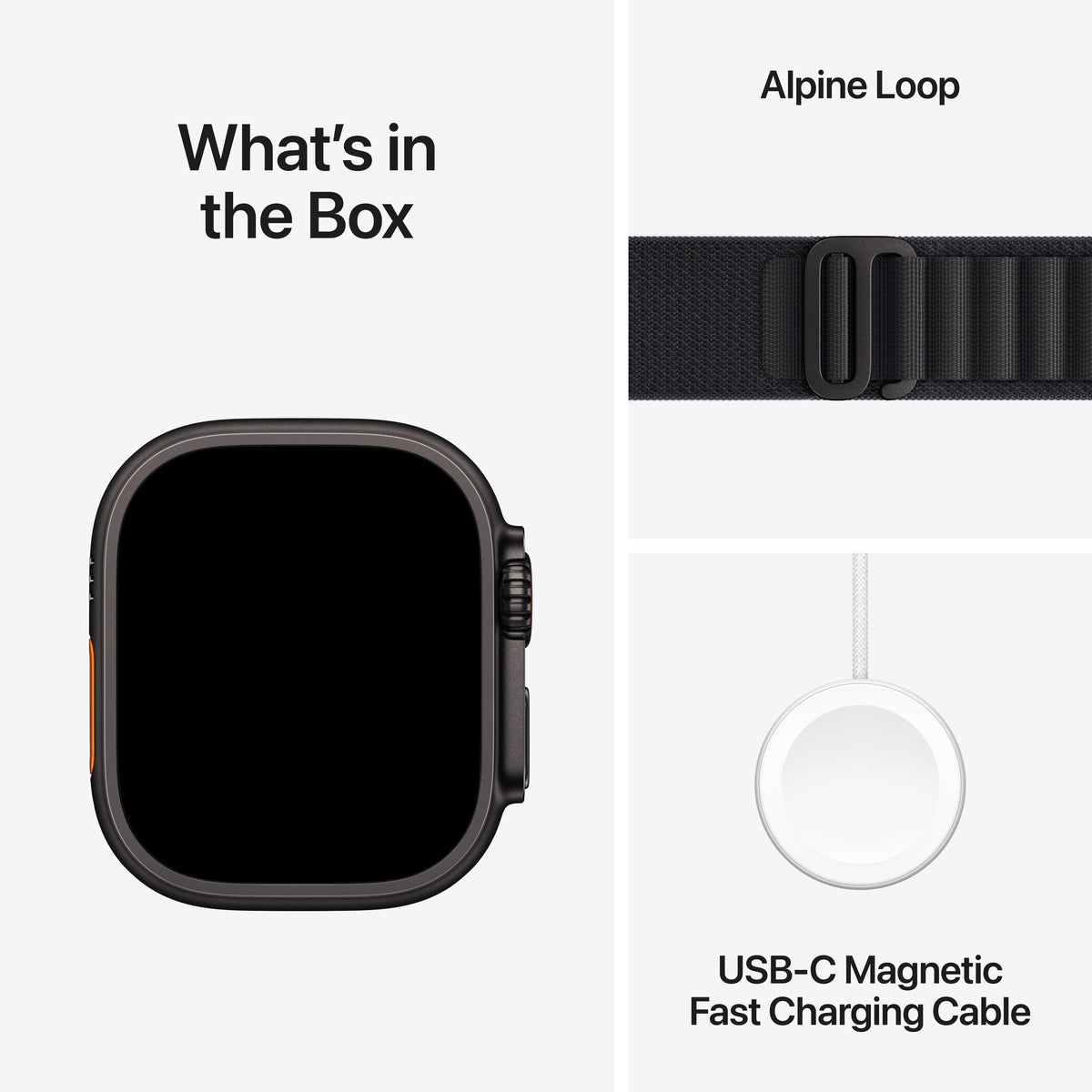 Apple Watch Ultra 3 GPS + Cellular 49mm Black Titanium Case with Black Alpine Loop - Small