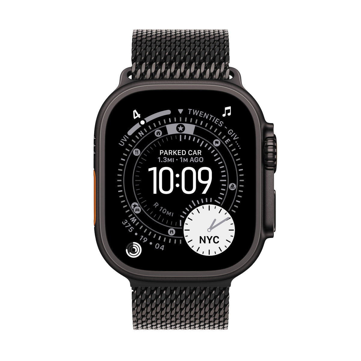 Apple Watch Ultra 3 GPS + Cellular 49mm Black Titanium Case with Black Titanium Milanese Loop - Medium
