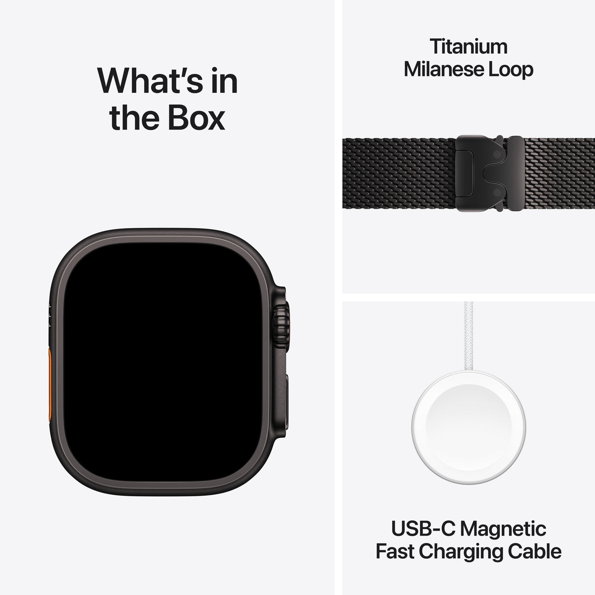 Apple Watch Ultra 3 GPS + Cellular 49mm Black Titanium Case with Black Titanium Milanese Loop - Medium