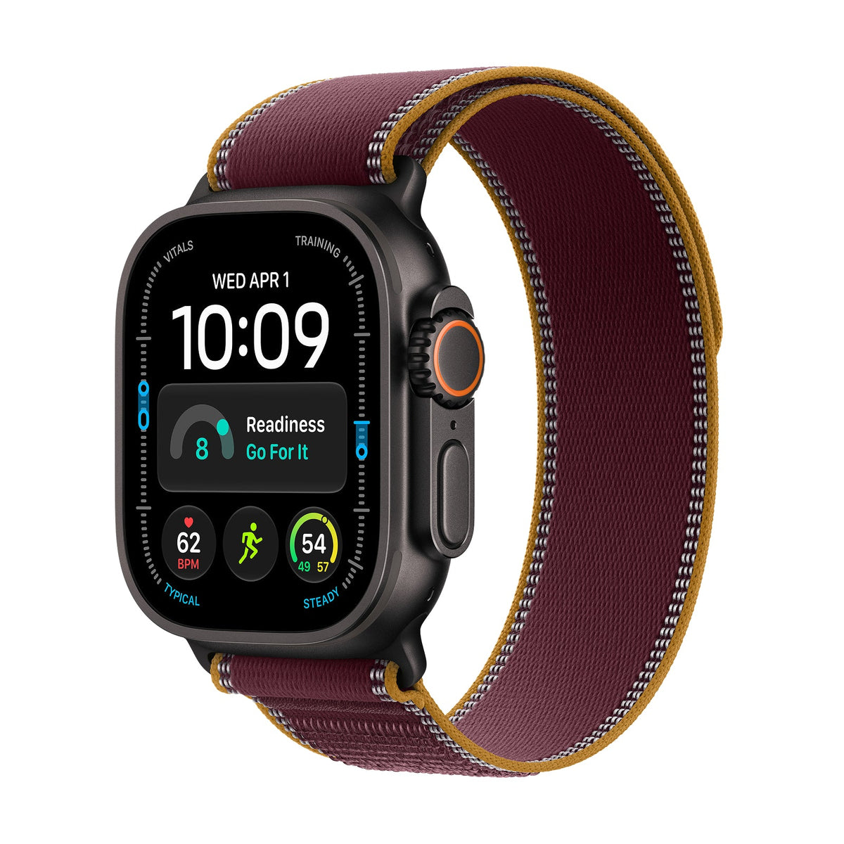 Apple Watch Ultra 4 GPS + Cellular 49mm Black Titanium Case with Burgundy Alpine Loop - L