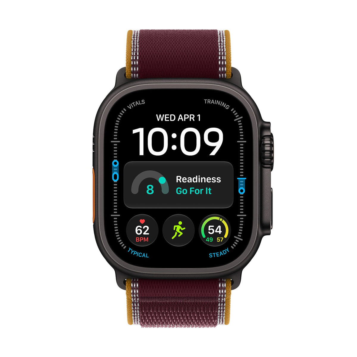 Apple Watch Ultra 4 GPS + Cellular 49mm Black Titanium Case with Burgundy Alpine Loop - S