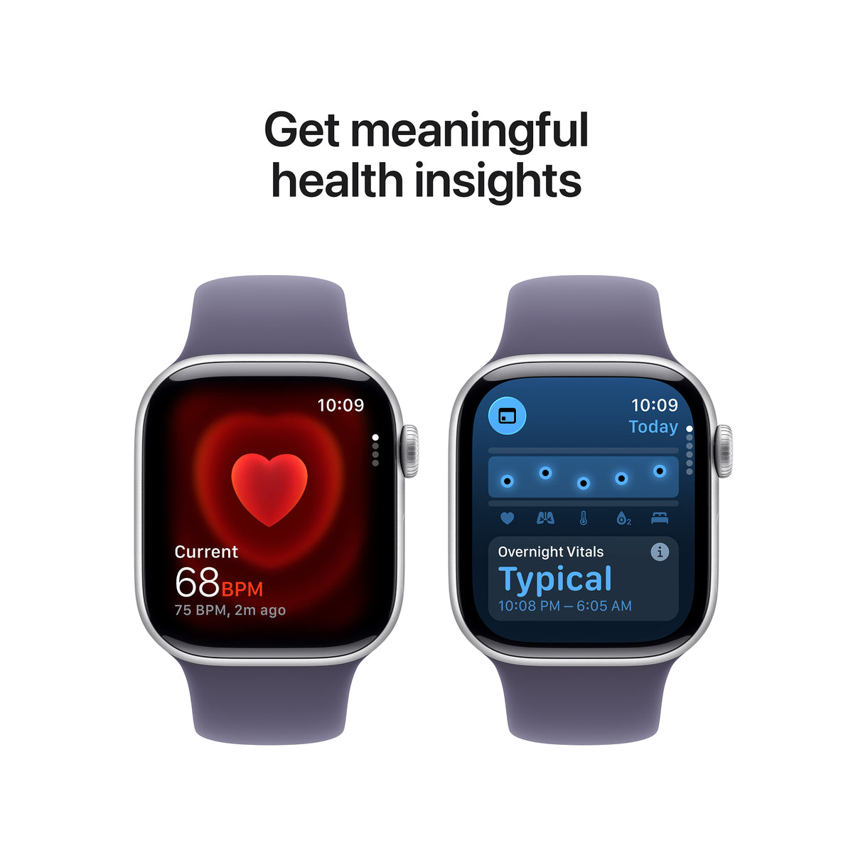 Apple Watch Series 11 GPS 42mm Silver Aluminium Case with Purple Fog Sport Band - M/L