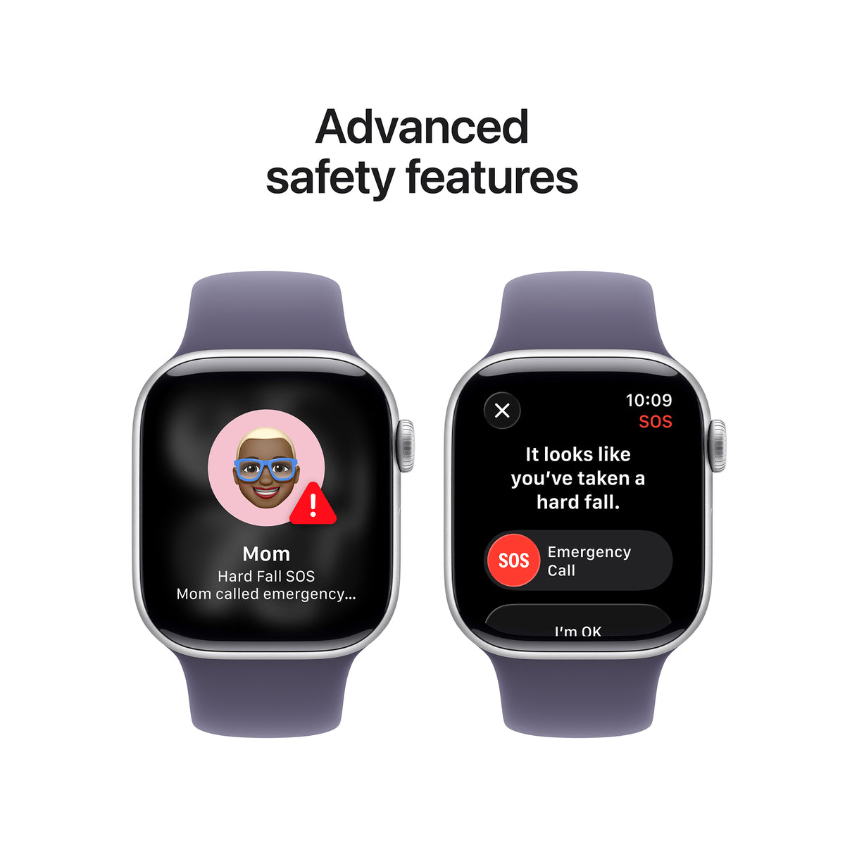 Apple Watch Series 11 GPS 42mm Silver Aluminium Case with Purple Fog Sport Band - M/L