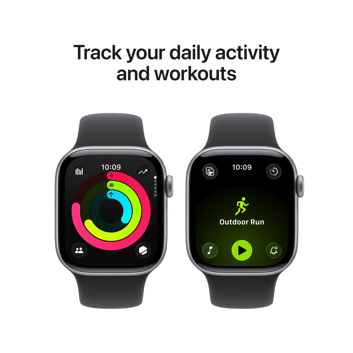 Apple Watch Series 11 GPS 42mm Space Grey Aluminium Case with Black Sport Band - M/L