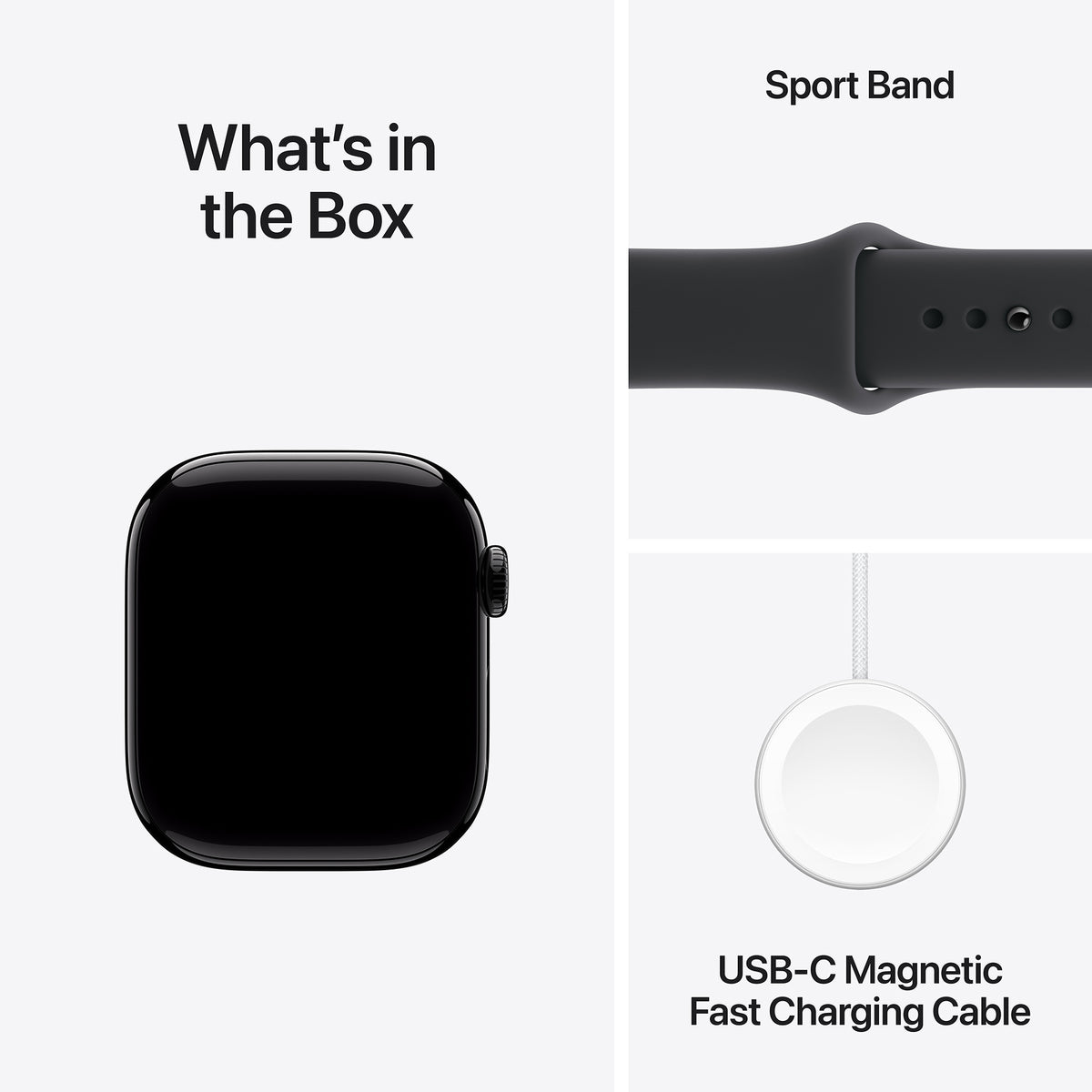 Apple Watch Series 11 GPS 46mm Jet Black Aluminium Case with Black Sport Band - M/L