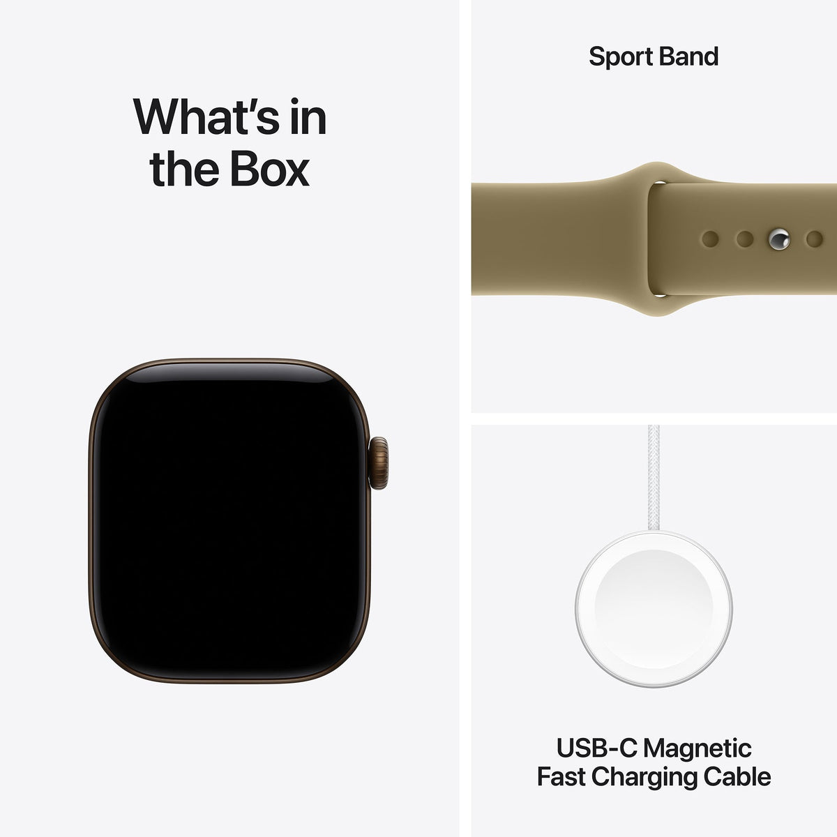 Apple Watch Series 12 GPS 46mm Dark Bronze Aluminium Case with Olive Sport Band - S/M