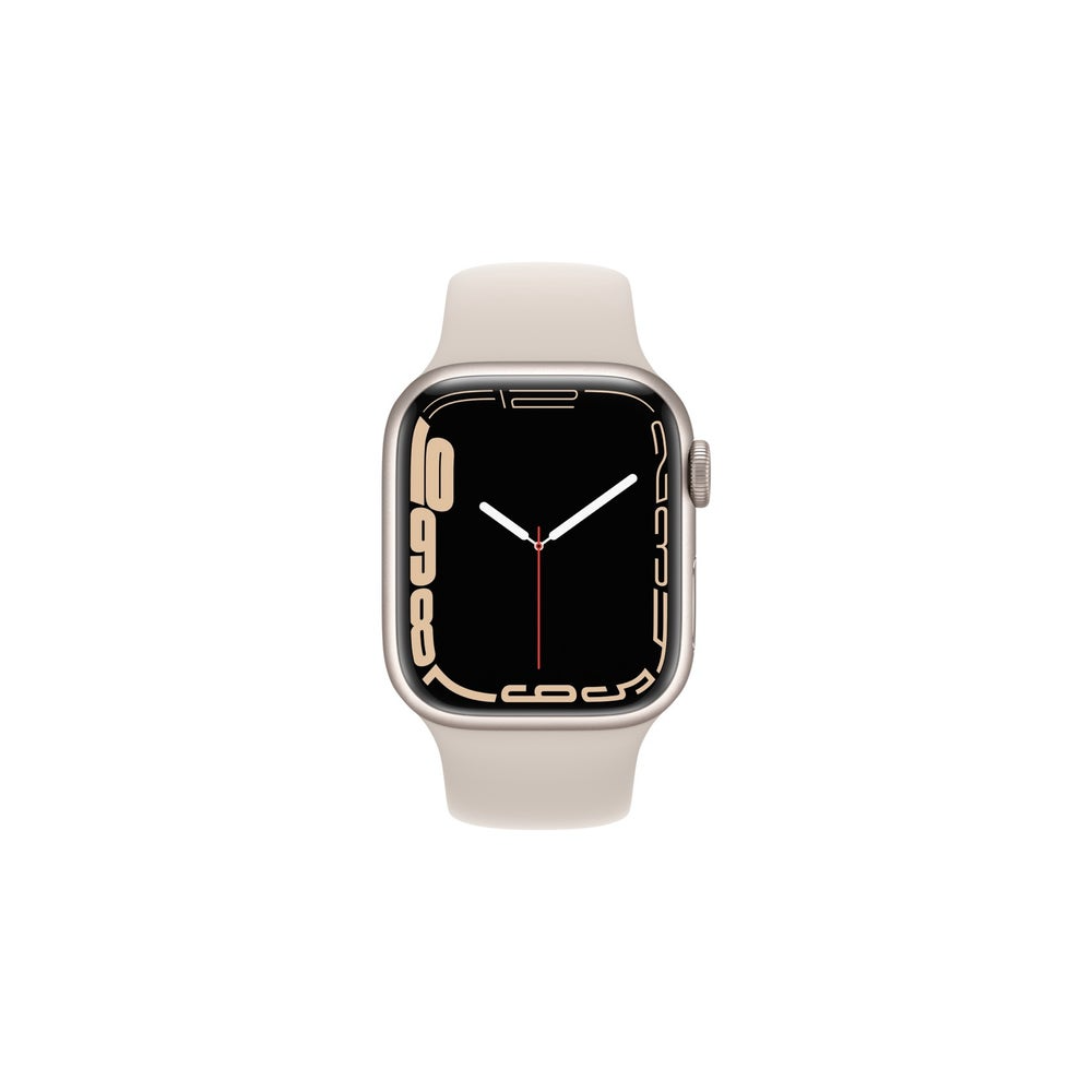 Apple Watch Series 7 GPS 45mm Starlight Aluminium Case with Starlight Sport Band - Regular - iStore Botswana Online