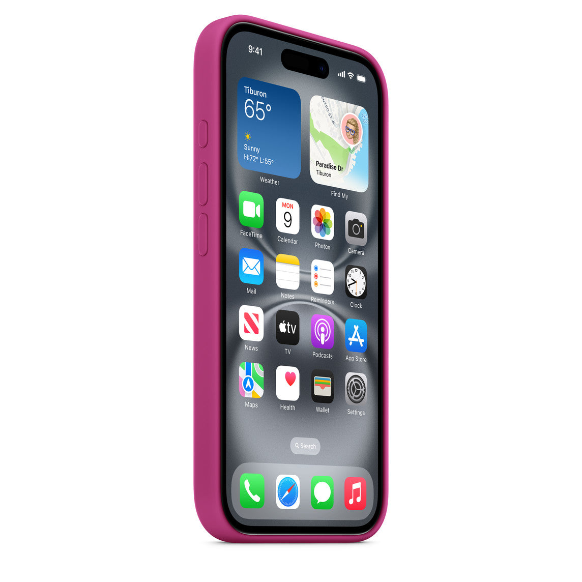 iPhone 16 Silicone Case with MagSafe – Fuchsia