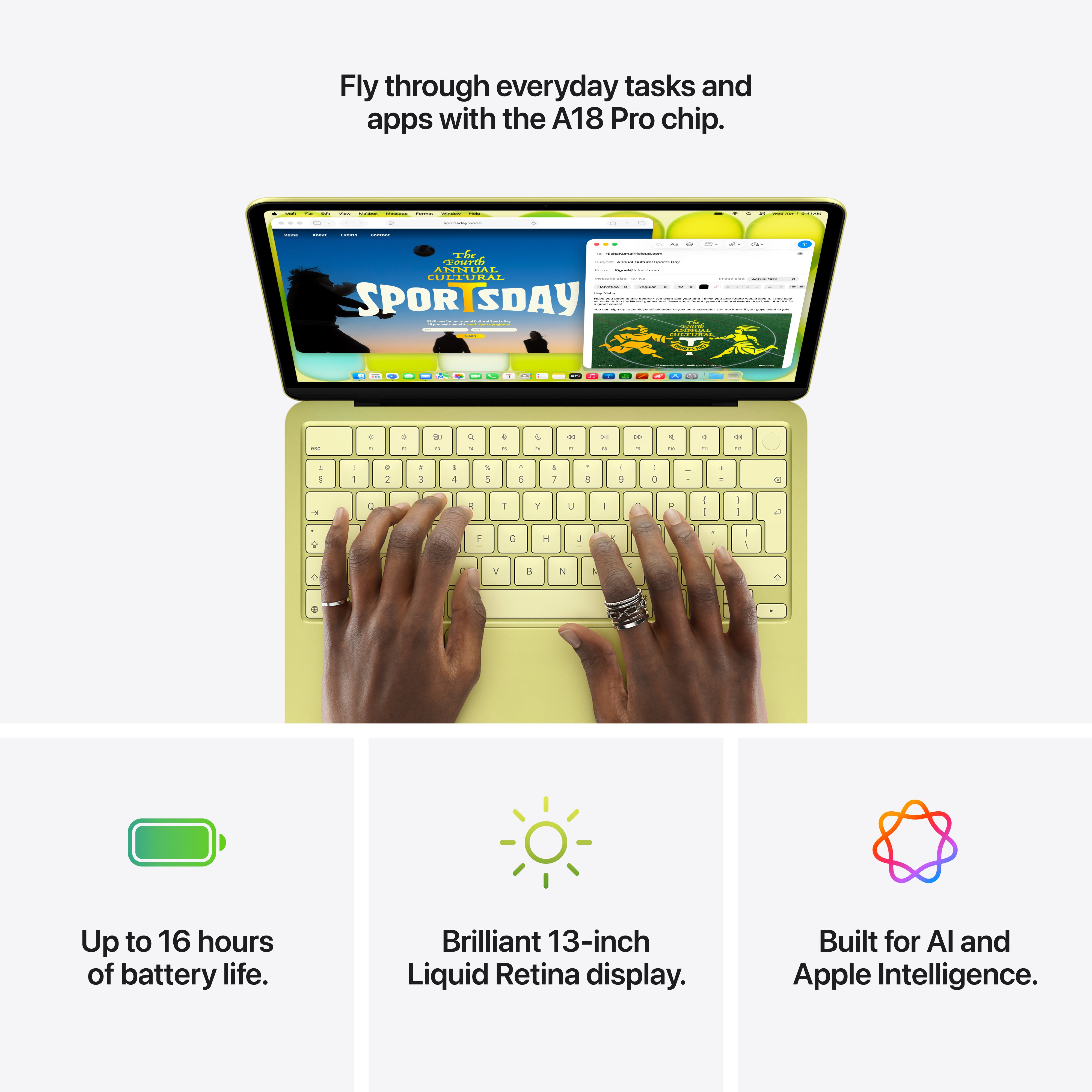 MacBook Neo 13-inch | Apple A18 Pro | Touch ID | 8GB 512GB SSD - Citru