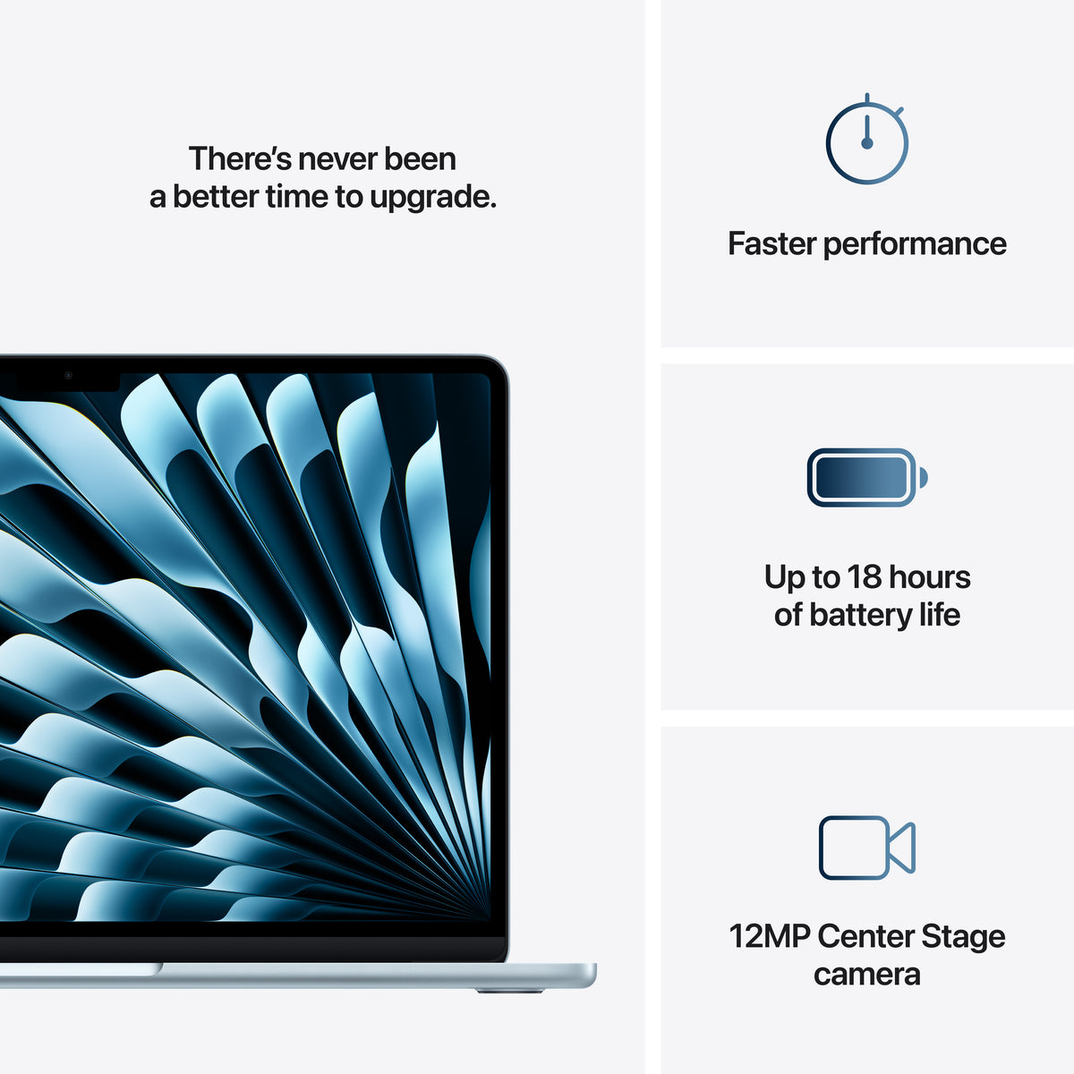 13-Inch MacBook Air: Apple M4 Chip with 10-Core CPU and 10-Core GPU, 24GB, 512GB SSD - Sky Blue