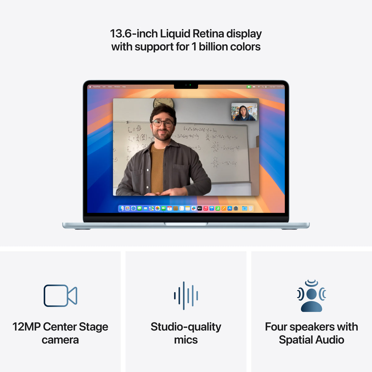 13-Inch MacBook Air: Apple M4 chip with 10-Core CPU and 10-Core GPU, 16GB, 512GB SSD - Sky Blue