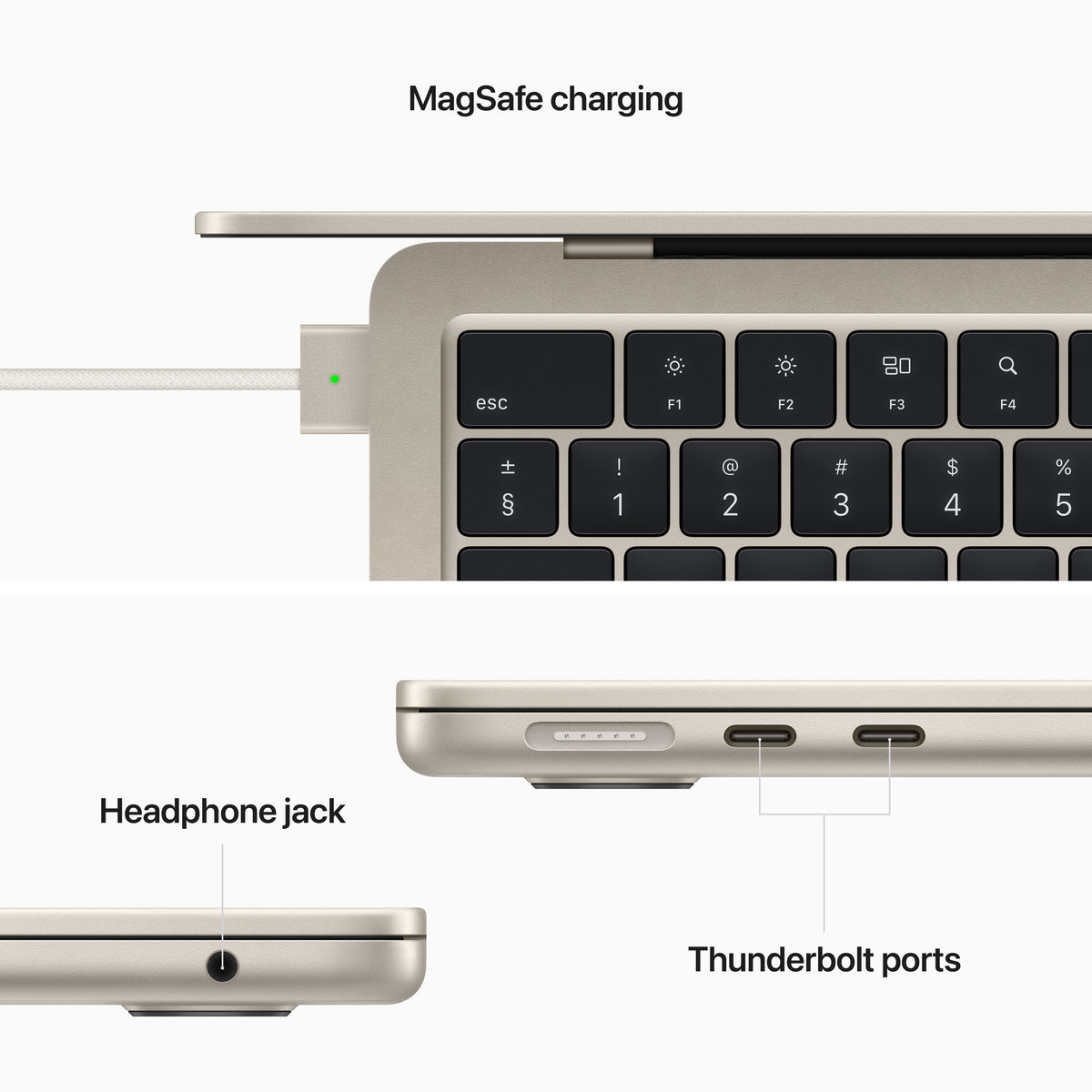 13-inch MacBook Air: Apple M2 chip with 8-core CPU and 8-core GPU, 16GB, 256GB - Starlight