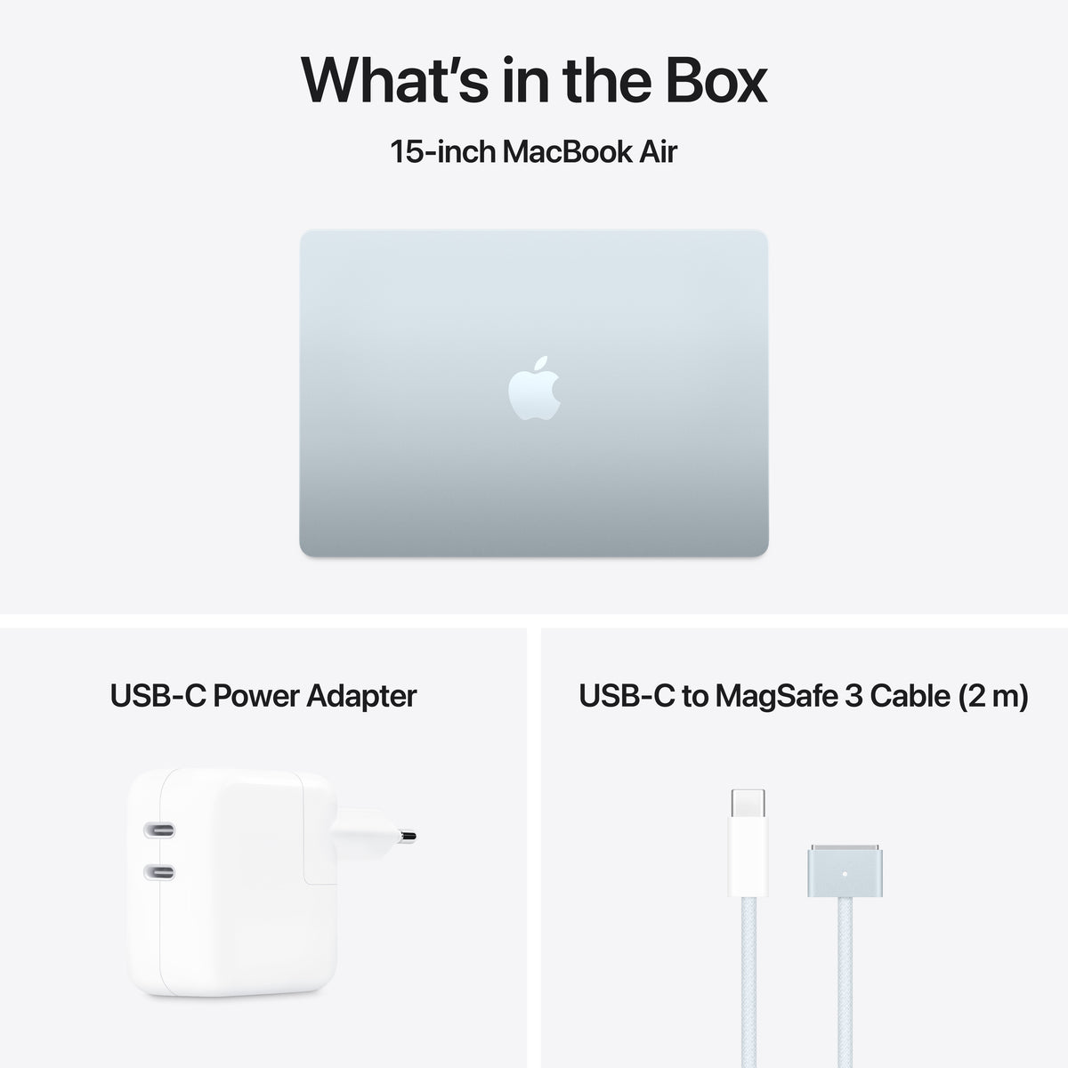 15-Inch MacBook Air: Apple M4 Chip with 10-Core CPU and 10-Core GPU, 16GB, 512GB SSD - Sky Blue