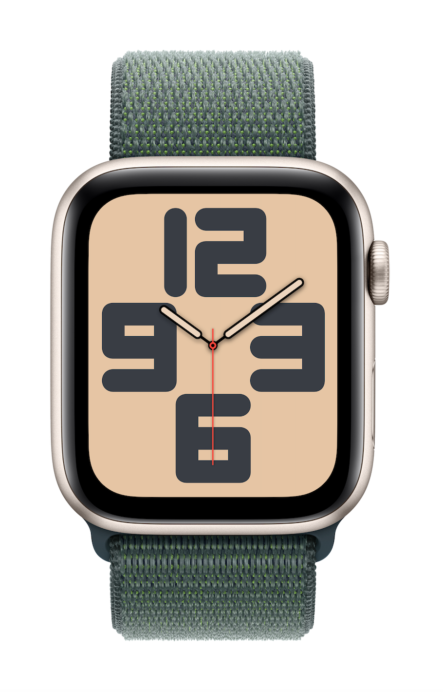 Apple Watch SE GPS 44MM Starlight Aluminium case with Lake Green Sport Loop