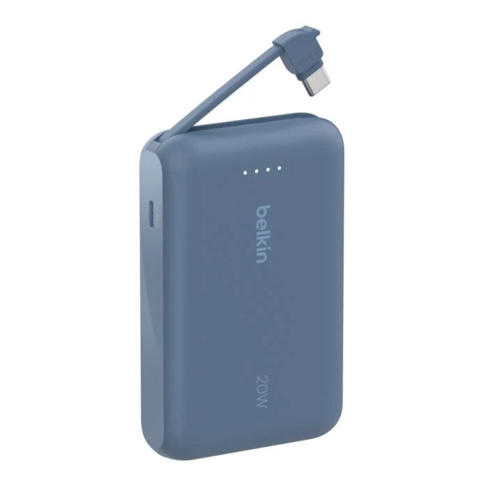 Belkin 10 000 mAh 20W Power Bank with USB-C Integrated Cable and USB-C port - Blue