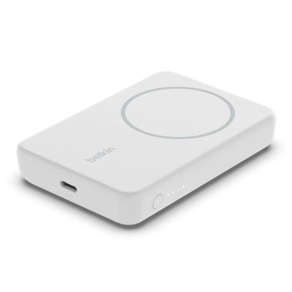 Belkin 5K Magnetic Wireless 5000mAh Power Bank + Kick Stand - White
