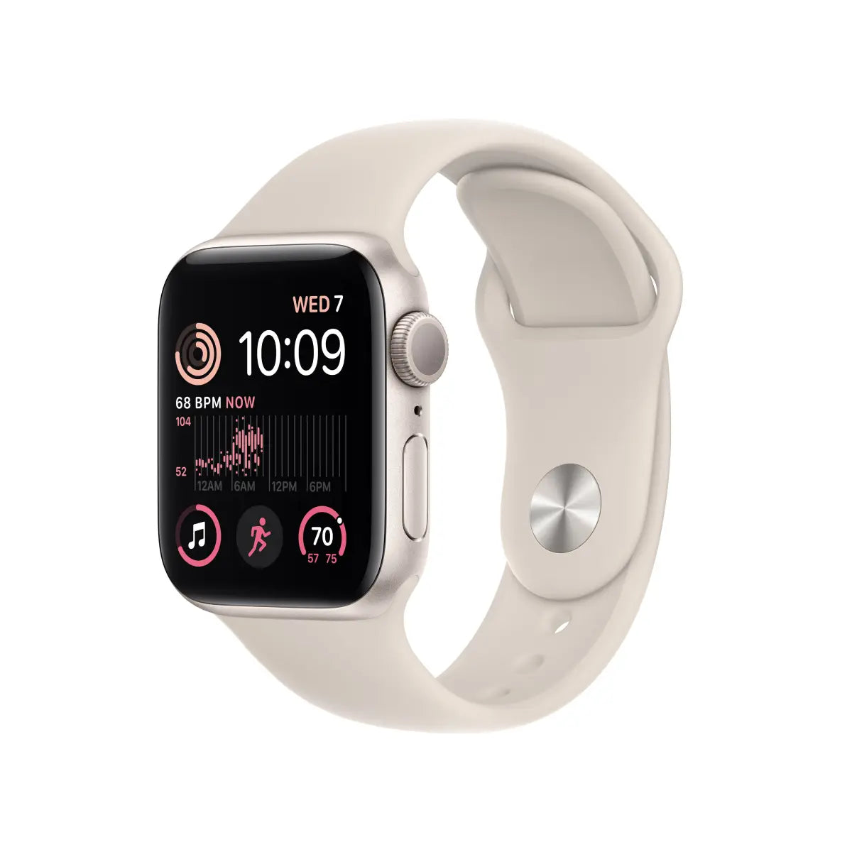 Apple Watch SE GPS 44mm Starlight Aluminium Case with Starlight Sport Band - Regular - iStore Botswana Online