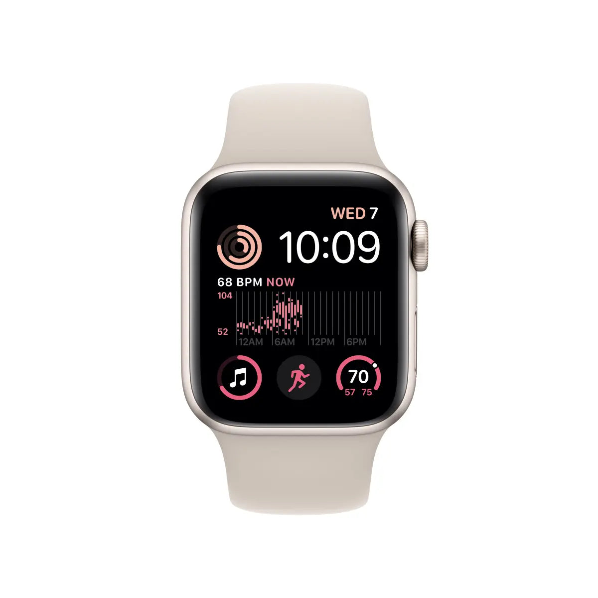 Apple Watch SE GPS 44mm Starlight Aluminium Case with Starlight Sport Band - Regular - iStore Botswana Online