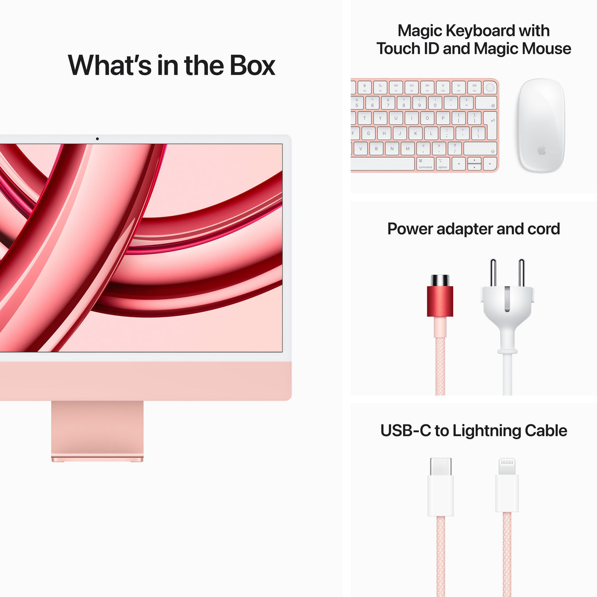 24&quot; iMac w/Retina 4.5K display:M3 chip 256GB- Pink